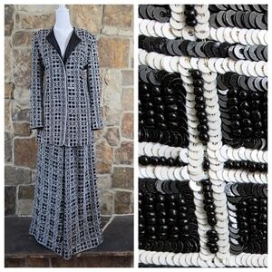 Escada Couture Beaded Sequin Pantsuit Pant Suit Set Vintage
